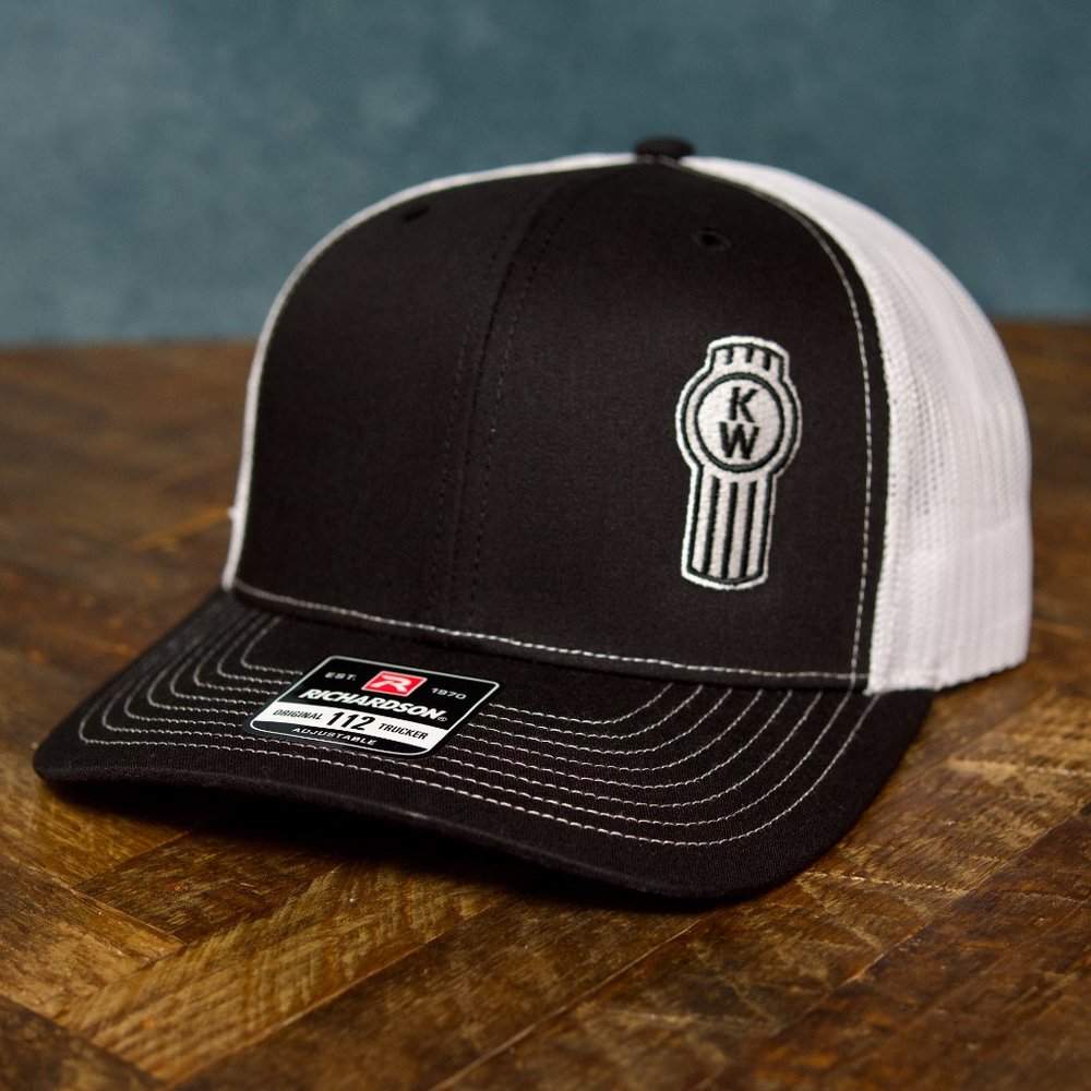 New - Kenworth Bug Logo Richardson 112 Black/White Trucker Cap Hat Snapback